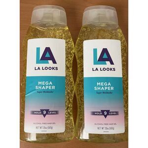 LA Looks Mega Shaper Super Moldeador Hair Gel Hold‎ Level 9 (2-Pack)